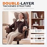 Dowinx Big and Tall Office Chair with Pocket Spring Cushion and Lumbar Support,High Back Computer Gaming Chair with Adiustable Ammrests,Executive Desk Chair with Footrest(Pu-Brown)