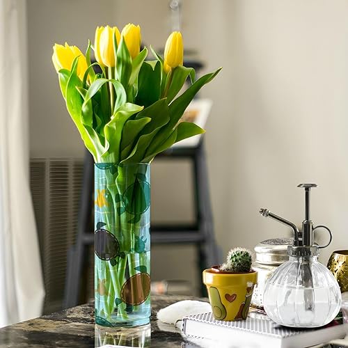 Miniatura 5 de Blue Cartoon Sea Turtle Silhouette Plastic Flower Vase for Home Decor 11.8 x 3.9 Inch decorative Living Room Vase Unbreakable Living Room Dining