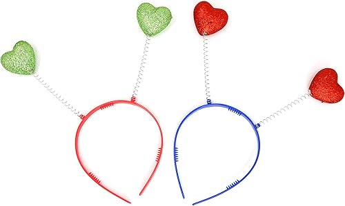 Miniatura 4 de Skeleteen Diadema con cabeza de antena con purpurina - Diademas novedosas con formas de arco iris - 12 piezas