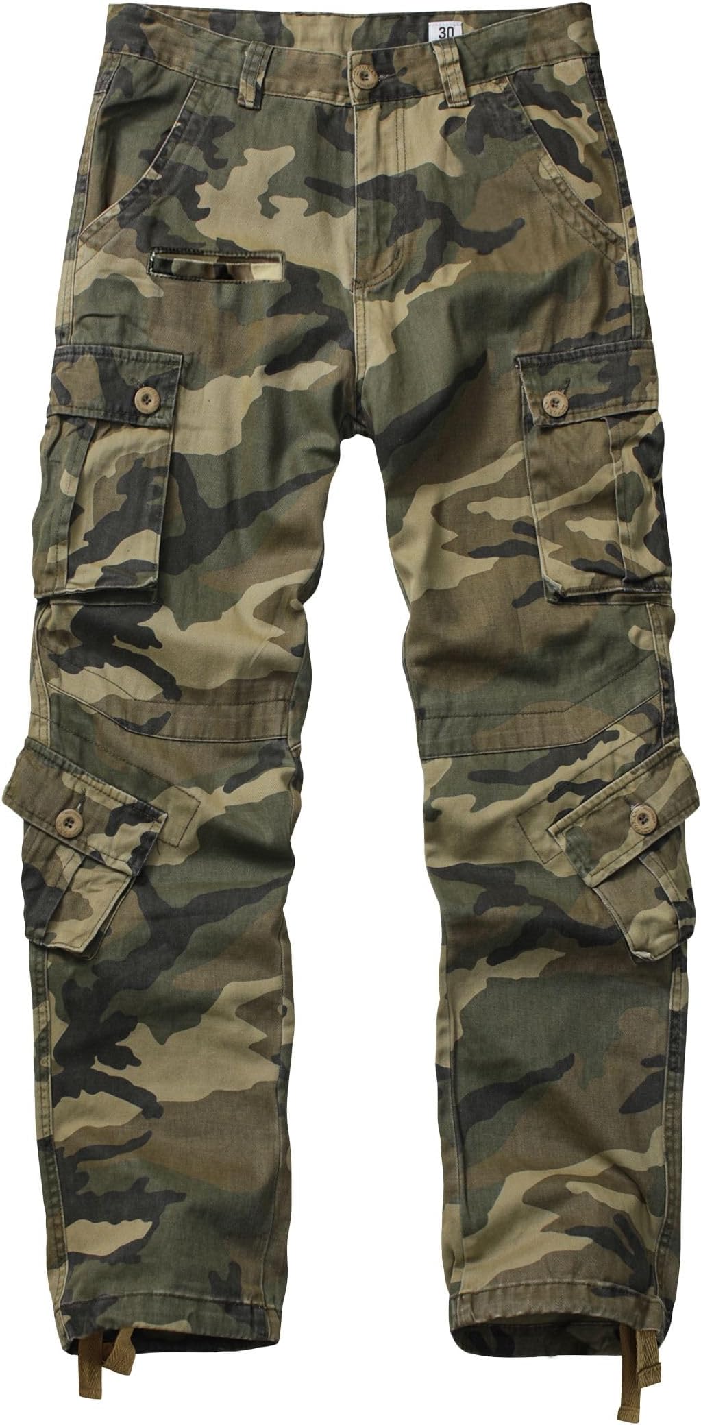 Men's Cargo Pants, Casual Outdoor Camo Pants, Relaxed Fit Work Pants with Multi Pockets