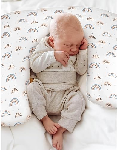 Miniatura 4 de Fundas de almohada de lactancia con arco iris bohemio para niños y niñas, coloridas gotas de arco iris, fundas de almohada para lactancia materna,