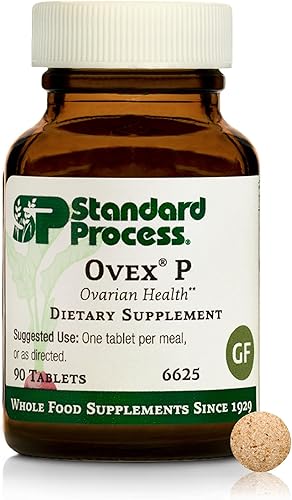 Standard Process Ovex P - Suplemento integral para la salud de la mujer con lactato de calcio, citrato de magnesio y vitamina C, sin gluten, 90