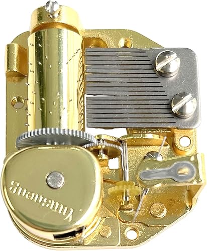 Miniatura 7 de Pursuestar Caja de música con mecanismo musical de cuerda dorada de 18 notas, mecanismo musical, caja de música con engranajes de metal, en algún