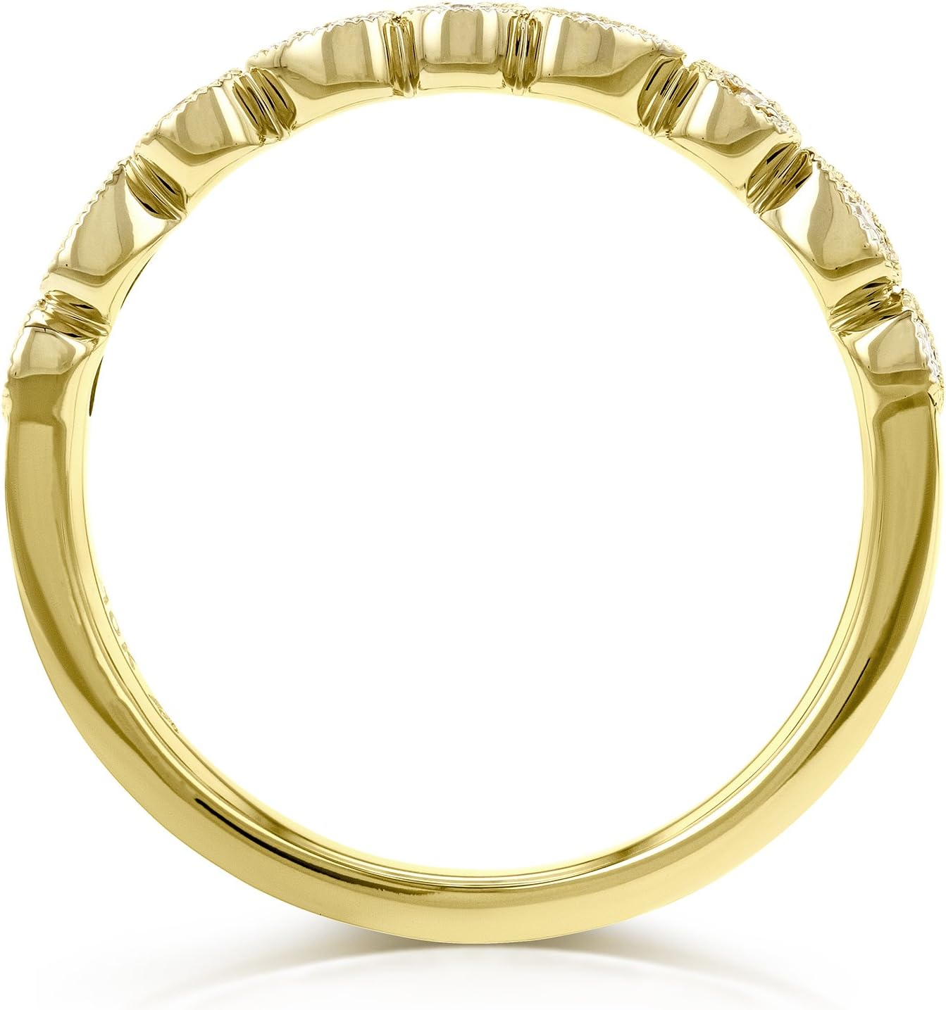 Kobelli Diamond Accented Milgrain Ring in 10k Yellow Gold