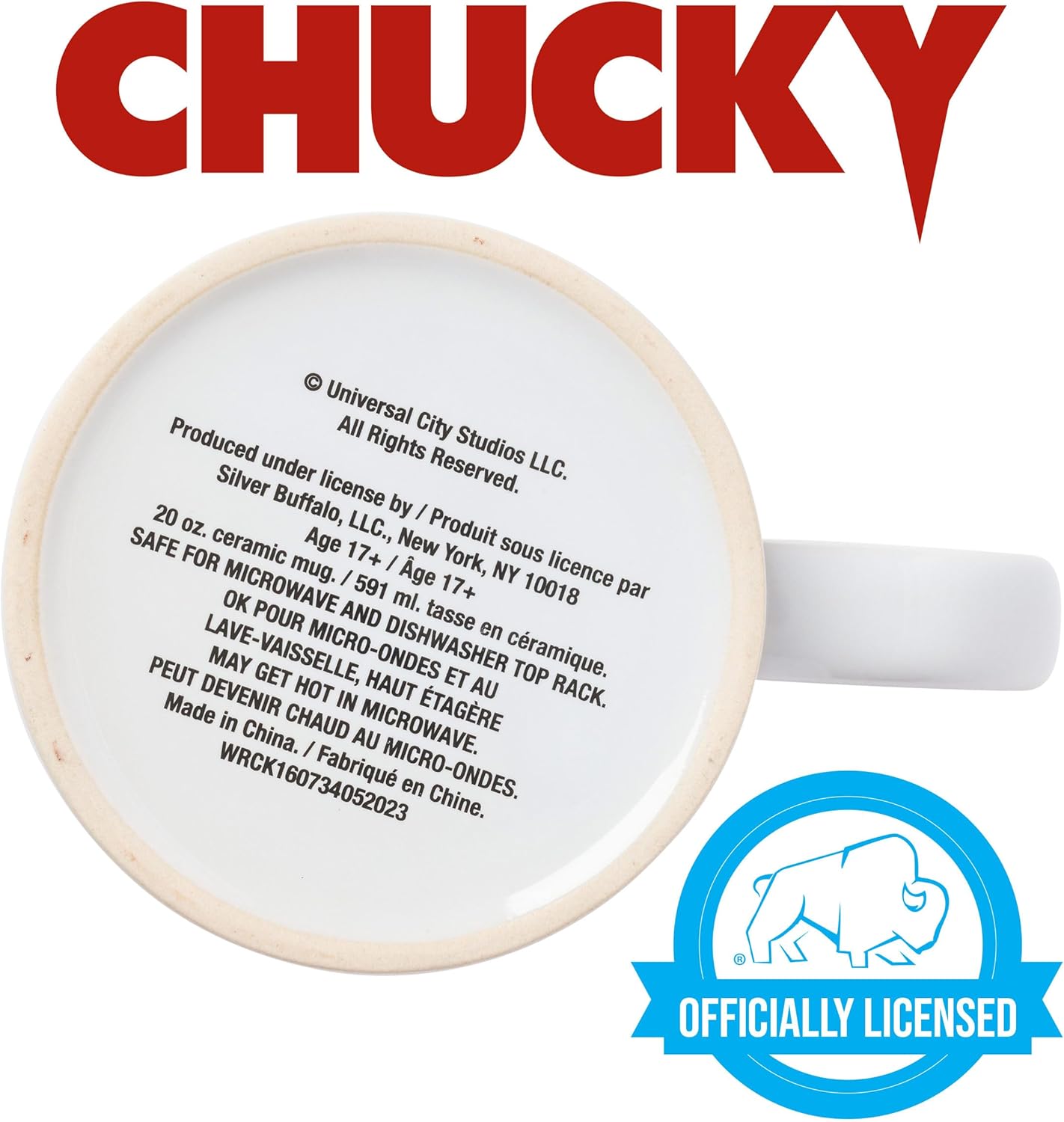 Silver Buffalo Chucky Eat Your Heart Out Scary Ceramic Mug, 20 Ounces - Image 4