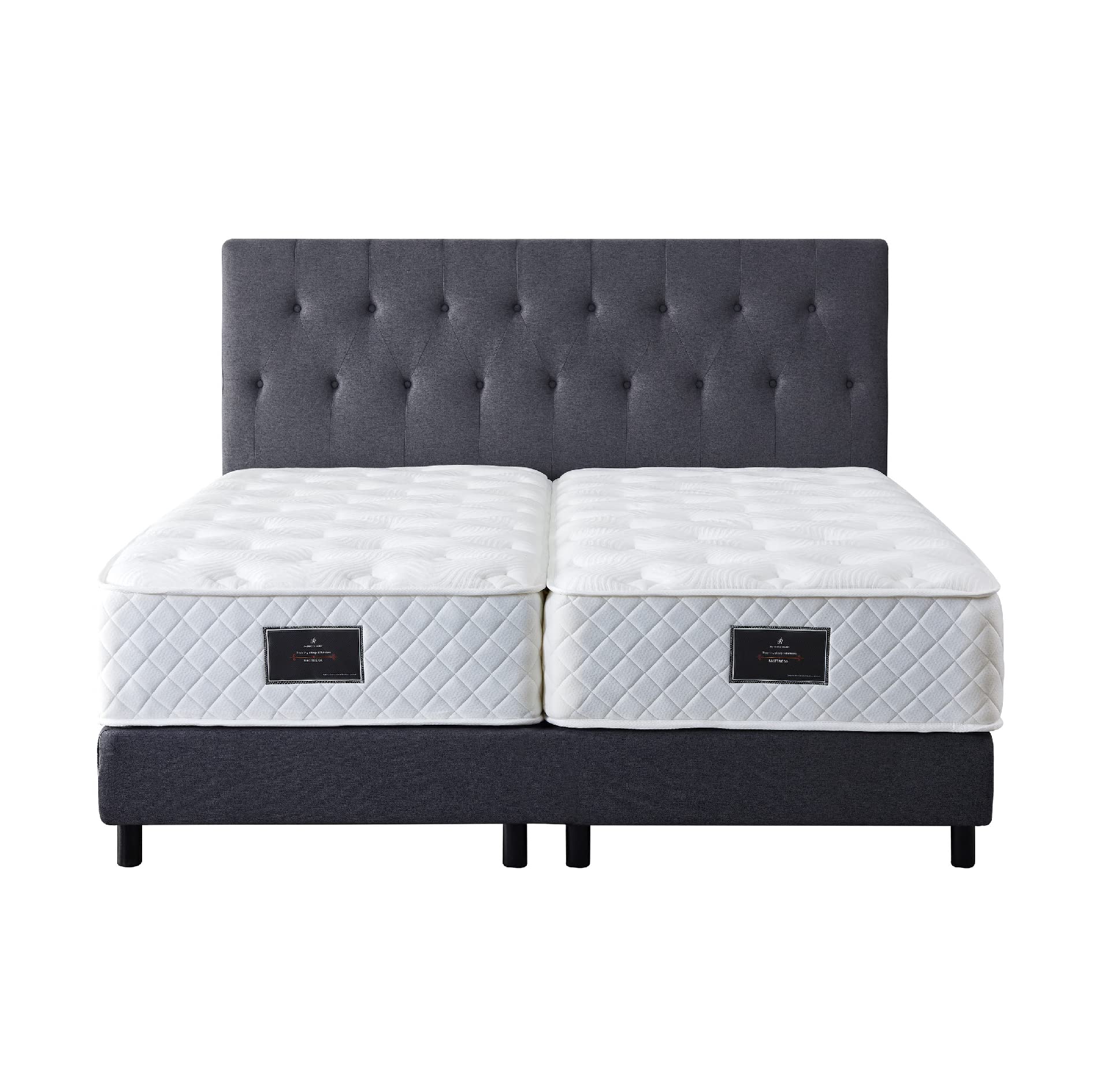 Boxspringbett Modell 211 mit Taschenfederkernmatratze, Bestes Preis-Leistungsverhältnis, DREI Farben und 4 Maße wählbar, Lager, einfache Montage (200 x 200 cm, Anthrazit)