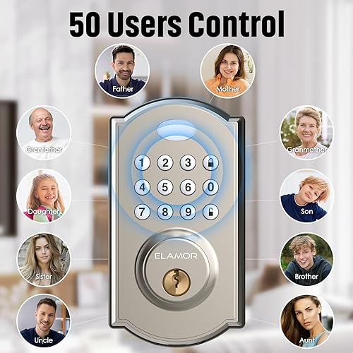 Miniatura 7 de Keyless Entry Door Lock - Electronic Door Lock with Keypad, Smart Deadbolt Lock with Auto Lock, Security Waterproof Smart Lock, Easy to Install,