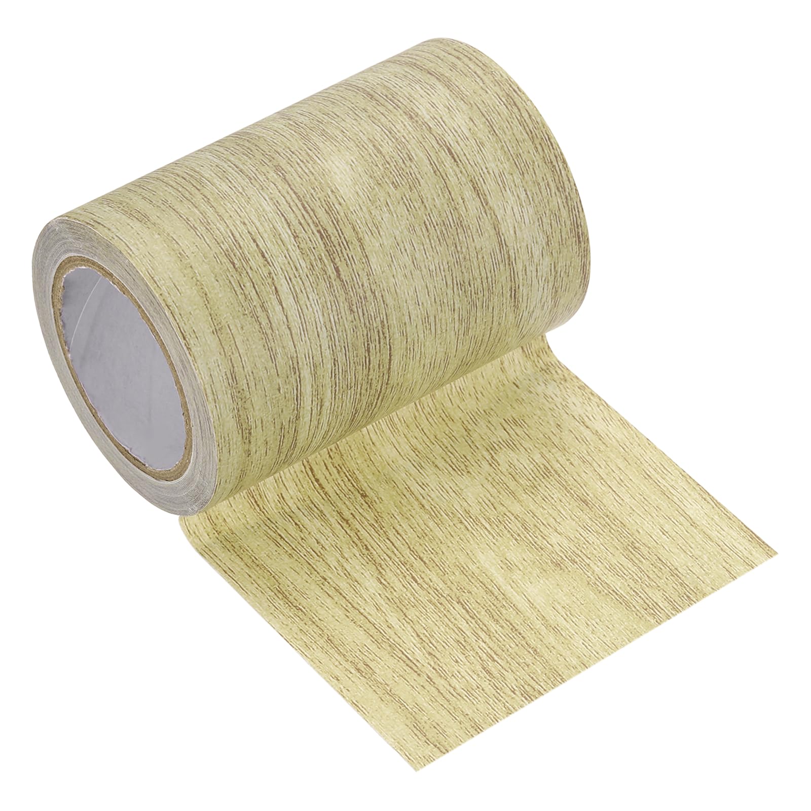 sourcing map Wood Grain Repair Tape, 80mm x 4.57m Self Adhesive Wood Grain Colored Duct Tape Waterproof Repair Patch for Furniture Floor Scratch Fix, Baseboards, DIY Decor, Gray Oak