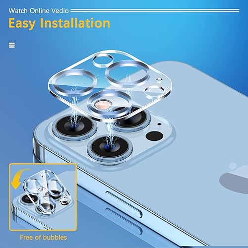 Miniatura 25 de UniqueMe [Paquete de 3 protectores de lente de cámara compatibles con iPhone 14 Pro Max/iPhone 14 Pro, vidrio templado, [compatible con fundas]