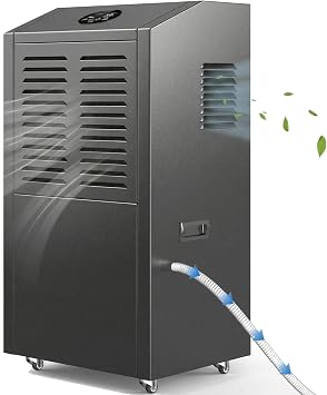 300 Pint Commercial Dehumidifier with Drain Hose, 600 CFM Industrial Dehumidifier Up to 9,000 Sq.Ft Large Spaces, Heavy Duty Dehumidifier for Basement, Warehouse, Garage, Water Damage, Auto Defrost