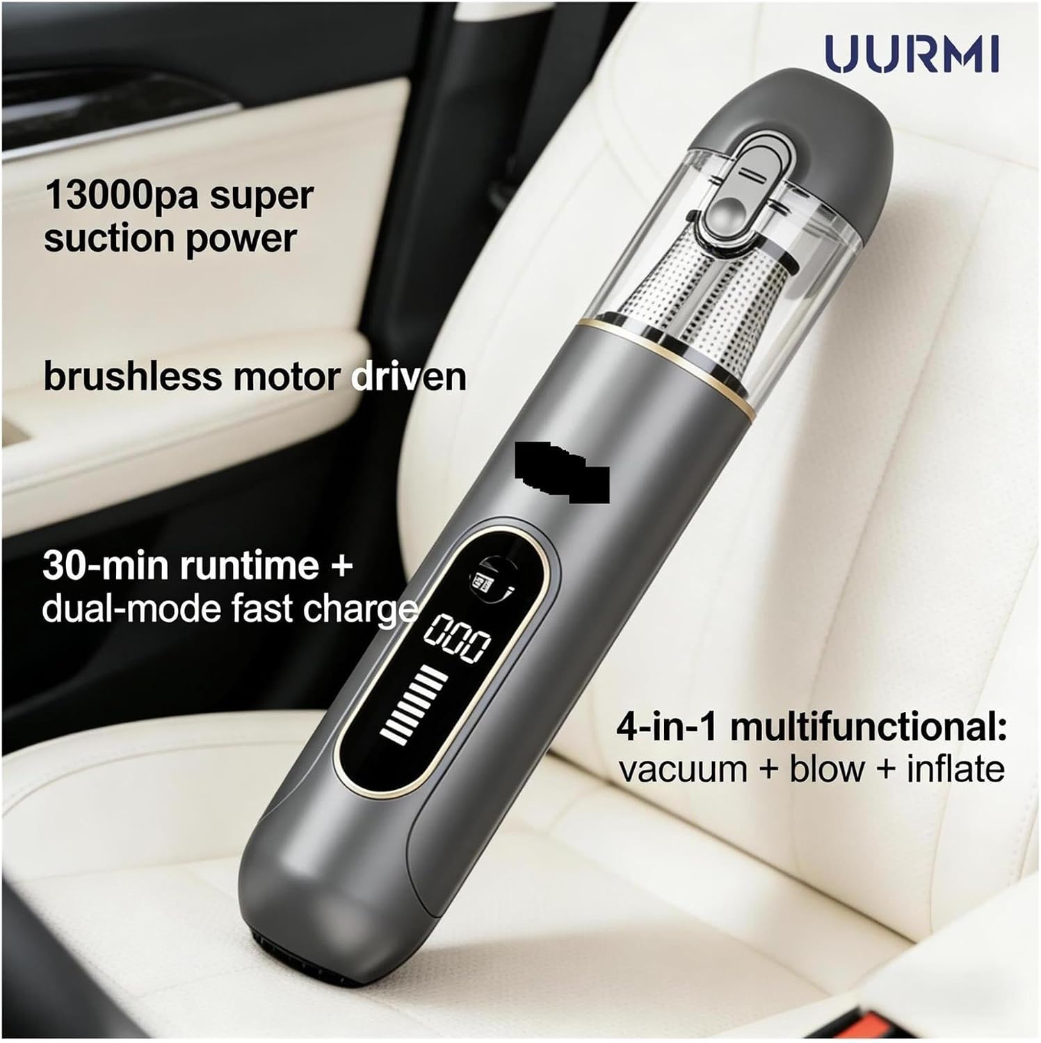 13Kpa Suction Power, 4 In 1 Wireless Mini Cordless Vacuum Cleaner image 2