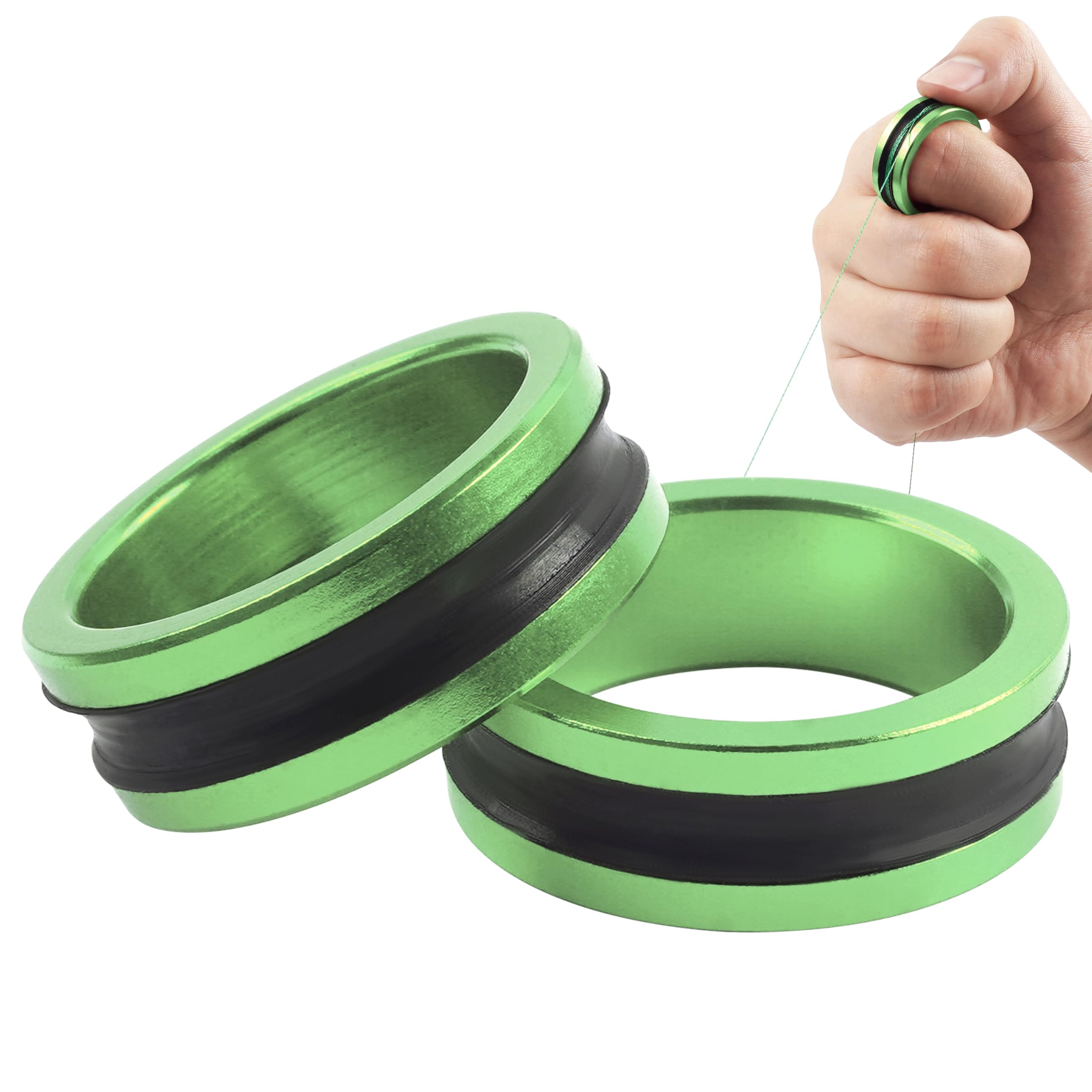 SILANON 2pcs Fishing Line Puller Ring, Fishing Knot Tying Tool Alloy Line Dragger Tightener Ring FG GT Knot Puller Tool Assist Fishing Line Knotting Grippers Device for Tying