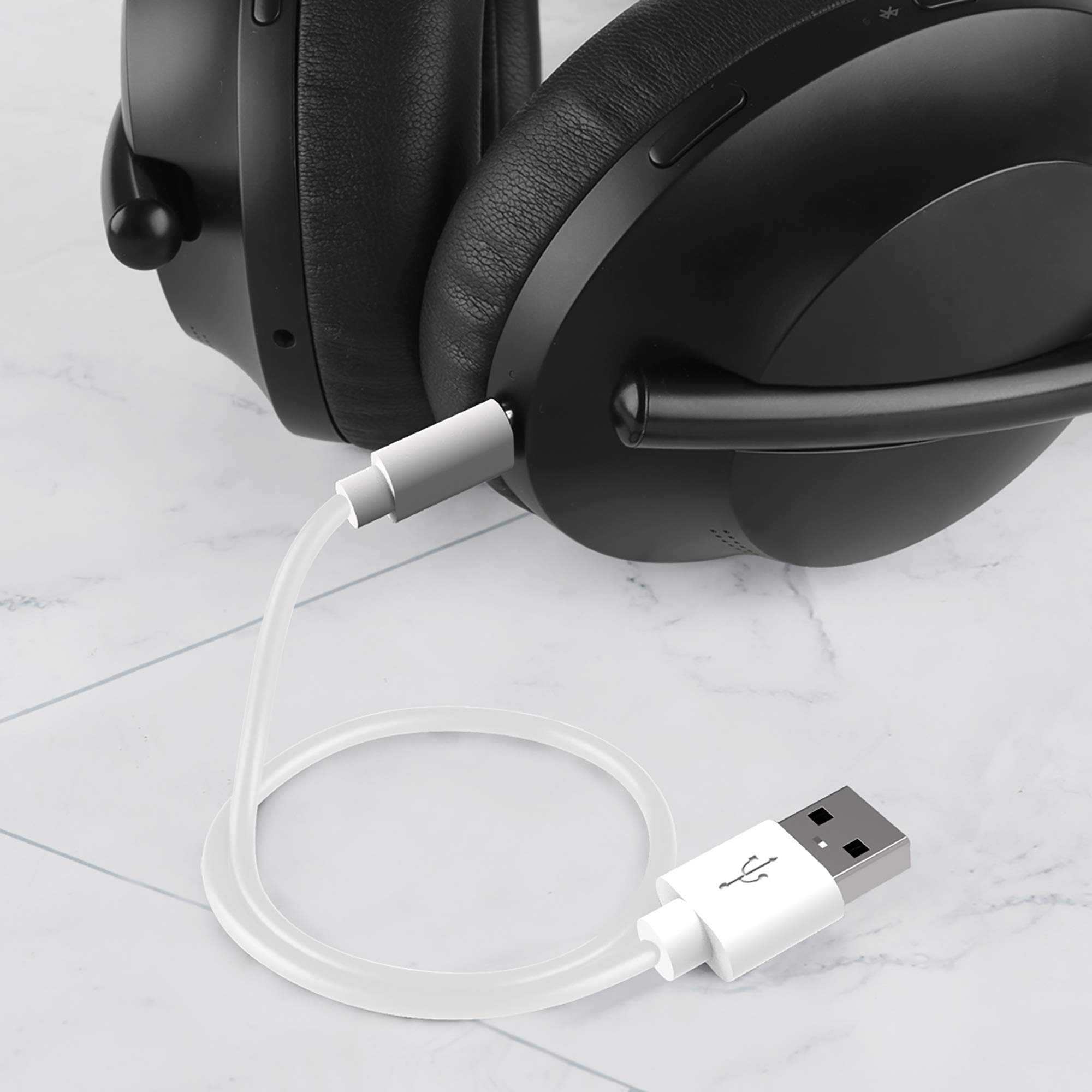 Câble De Charge Rapide Type-C GEEKRIA – Tissu Tressé, 3A, 30 Cm – Pour Écouteurs Bose QuietComfort (Lot De 2)