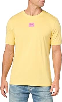 HUGO Ribbed Crew Neck Regular Fit Center Logo T-Shirt | Amazon.com