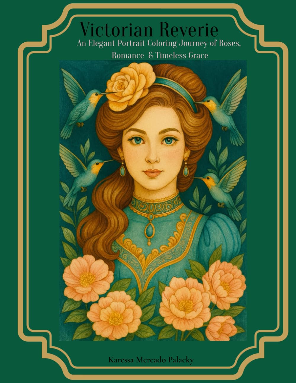 Victorian Reverie: An Elegant Portrait Coloring Journey of Roses, Romance & Timeless Grace