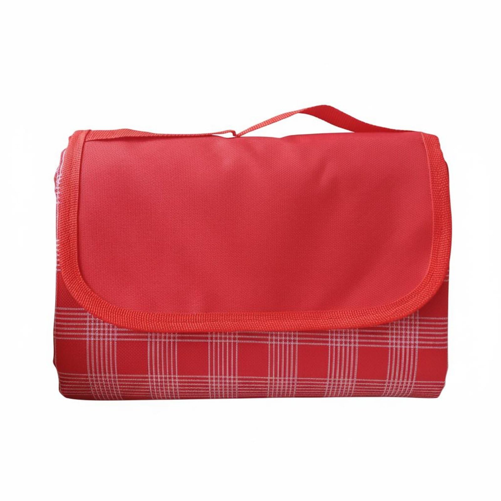 Manta de Picnic Plegable Alfombra Esterilla Cubresuelo con Oxford 600D de Alta Resistencia y Base Transporte Fácil con Asa Integrada Adecuada para, 200 200cm, Cuadro Rojo