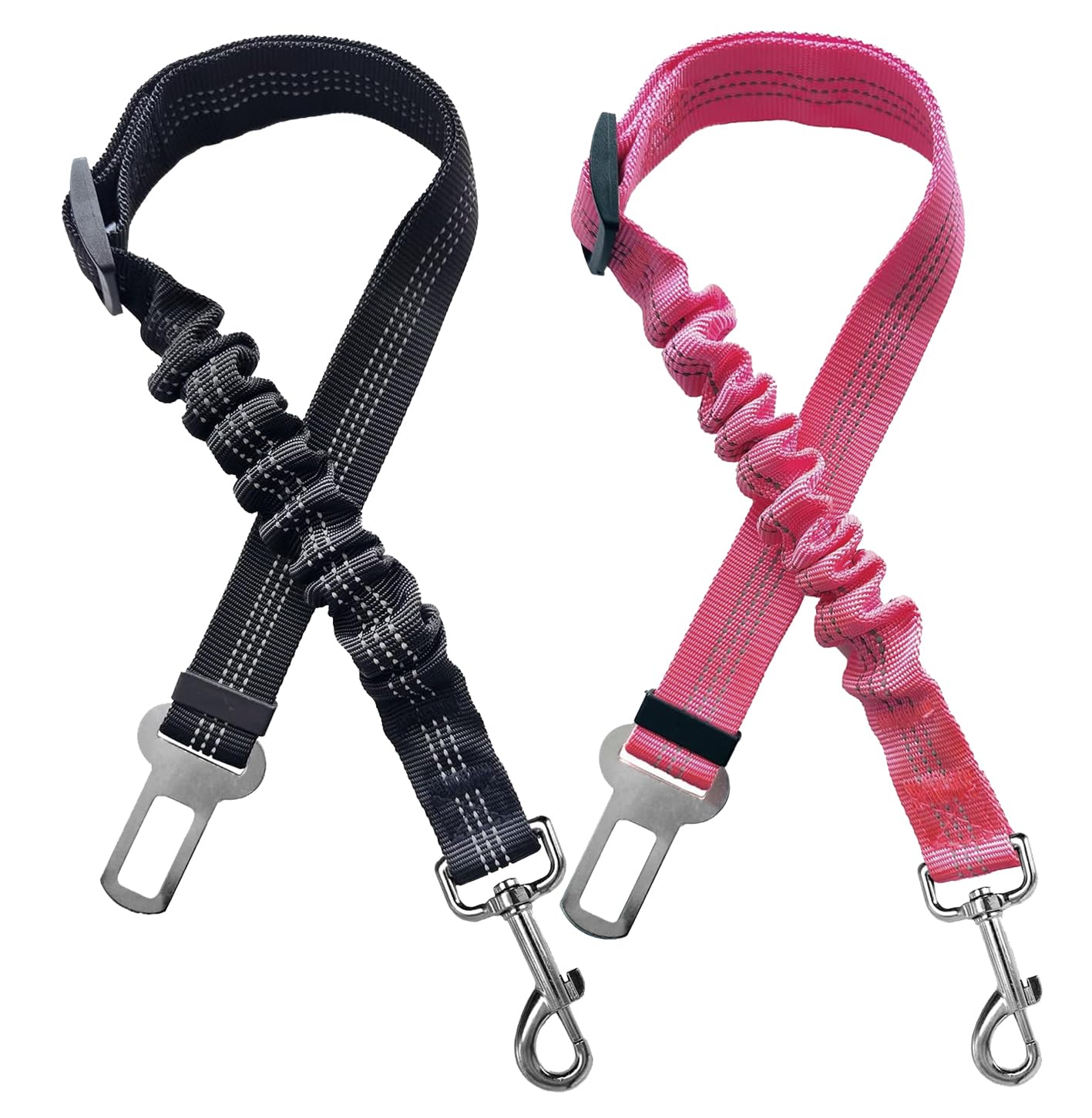 Dog Seat Belts for Cars, Adjustable Elastic Bungee Pet Seat Belt
