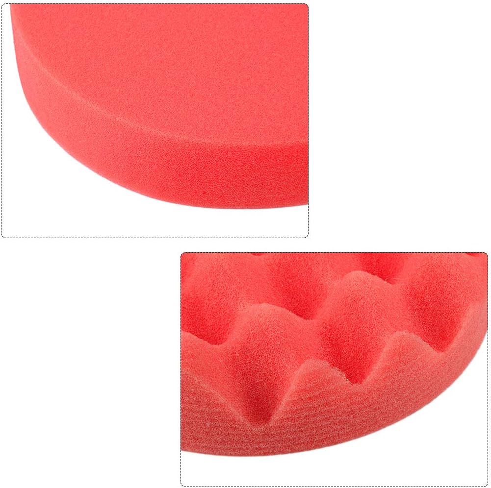 3" Foam Drill Polishing Pad 7 Waved Sponge 1 Wool 1 Backing M10 Adapter