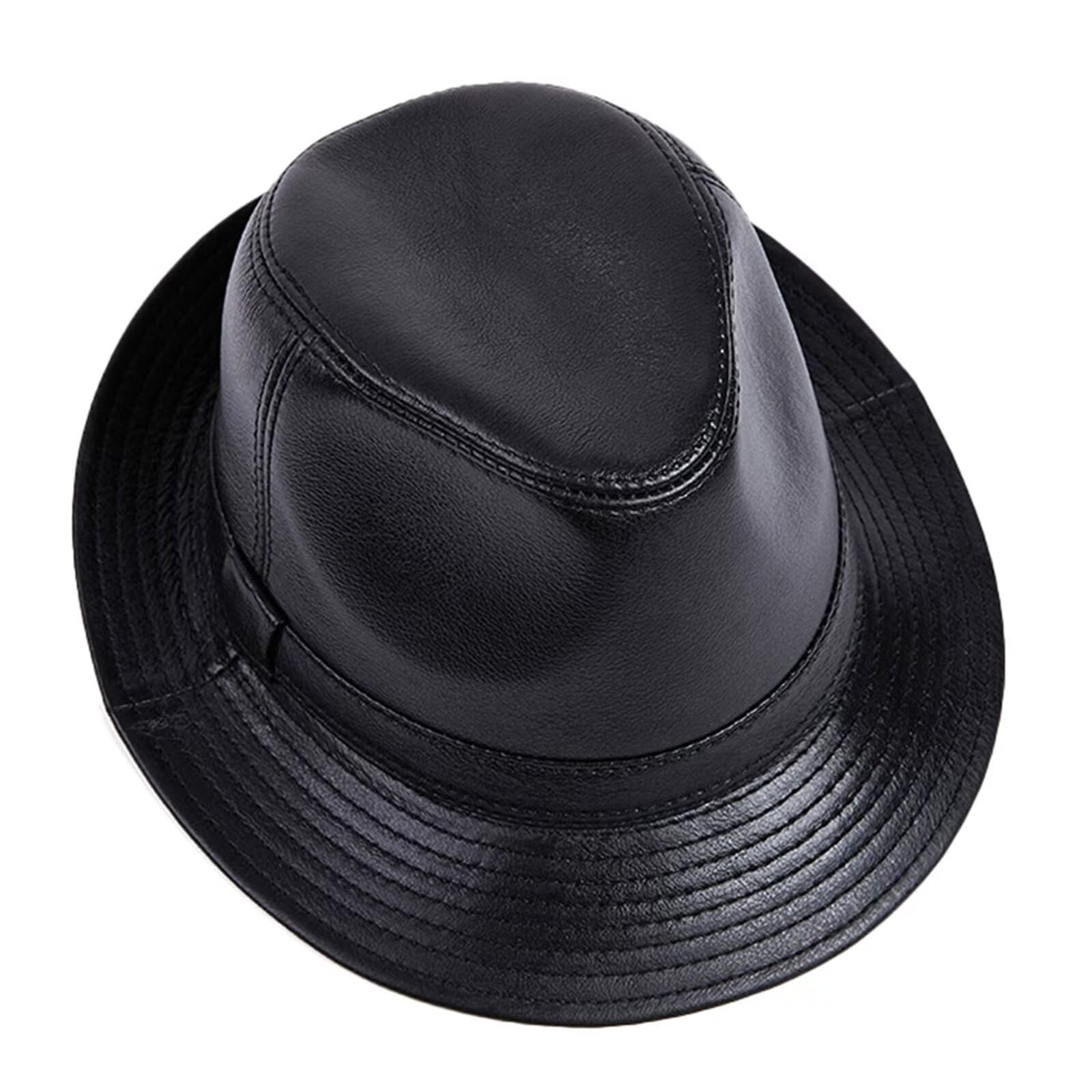 HNVAVQ Cappello Trilby Fedora,Cappello Panama a Tesa Corta, Jazz, Anni '20, Gatsby,Uomo e Donna,Berretto Elegante in Pelle per Feste, Matrimoni, Ballo