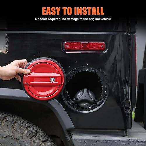 Vista 22 de Tapa del tanque de gasolina con bloqueo de puerta para Hummer H2 2003-2009, accesorios para llenado de combustible, tapa de gasolina, tapa de tapa