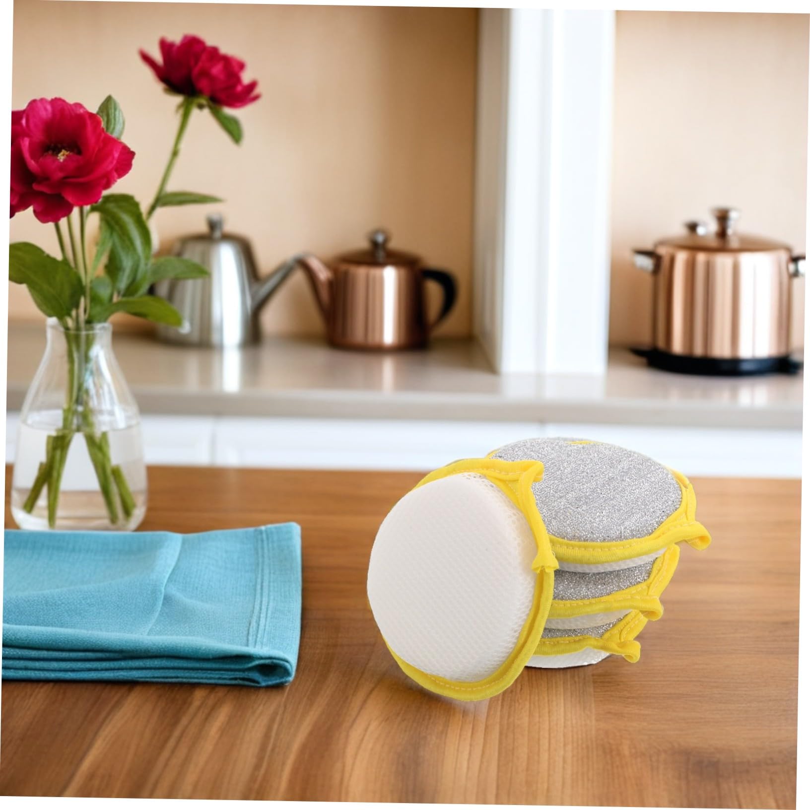 PLAFOPE 50pezzi Spugne da Cucina Doppia Faccia per Lavare Piatti Pentole e Padelle Spugna Abrasiva per Pulizia Efficiente Assorbono Grasso e Sporco Adatte Superfici Diverse