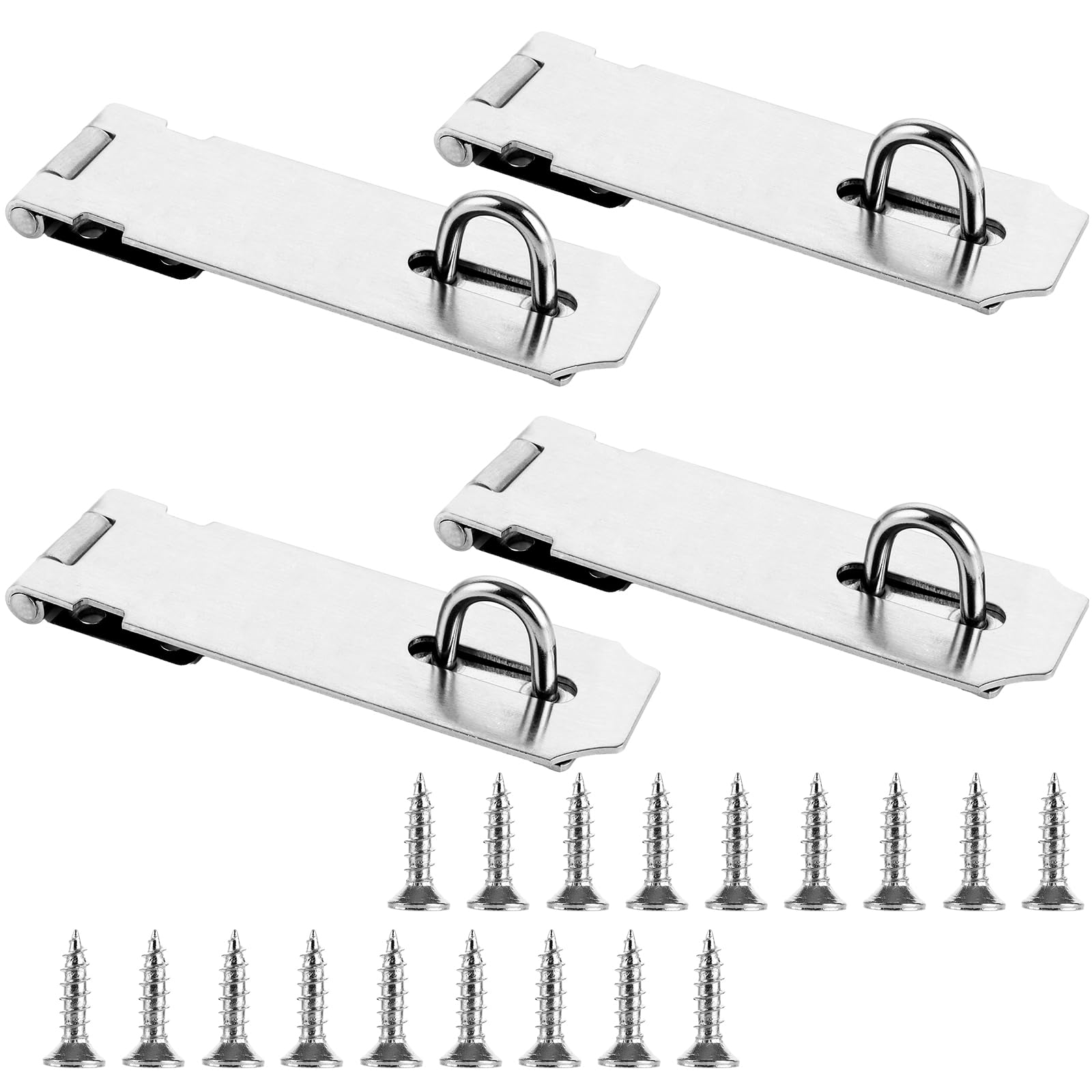 Cerradura de acero inoxidable 304 para cerradura de puerta de 5 pulgadas, cerradura de acero inoxidable con tornillos para jardín, puertas, armarios y 4 unidades