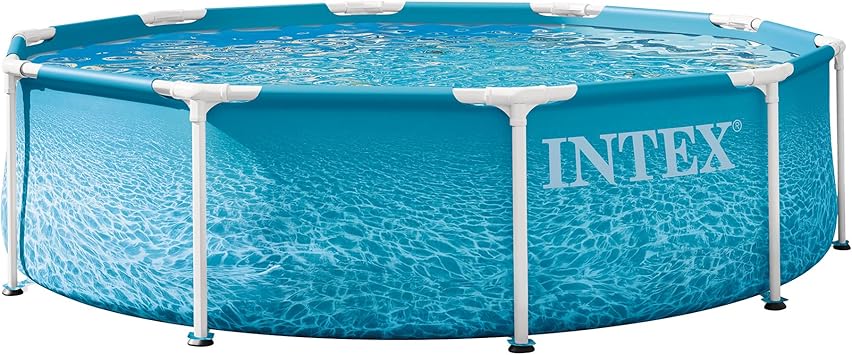INTEX 28206EP 10Ft X 30In Beachside Metal Frame Above Ground Swimming Pool, Pool Only Pump Not Included