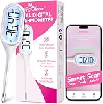 Thermomètre oral basal numérique : Easy@Home grand affichage rétroéclairé - 2 modes - Précision BBT et lecture rapide en 12s | Suivi de la température de fertilité et détection de fièvre