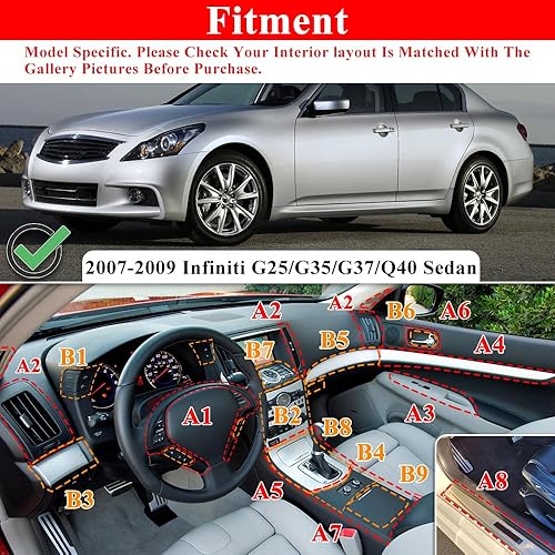 Miniatura 6 de AeroBon Moldura interior de fibra de carbono real compatible con Infiniti G35 G37 Sedan 2007-2013 y G37 Coupe 2007-2015 Coupe Front Air Vent Trim