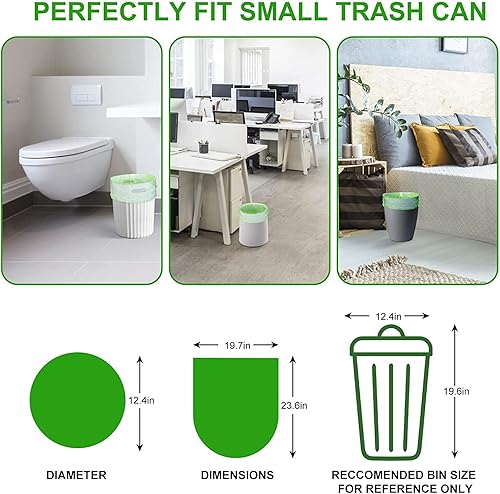 Miniatura 3 de Bolsas de basura biodegradables (gruesas), 5.2 galones  20 litros, bolsas de basura multiusos fuertes sin perfume para cocina, baño, dormitorio y