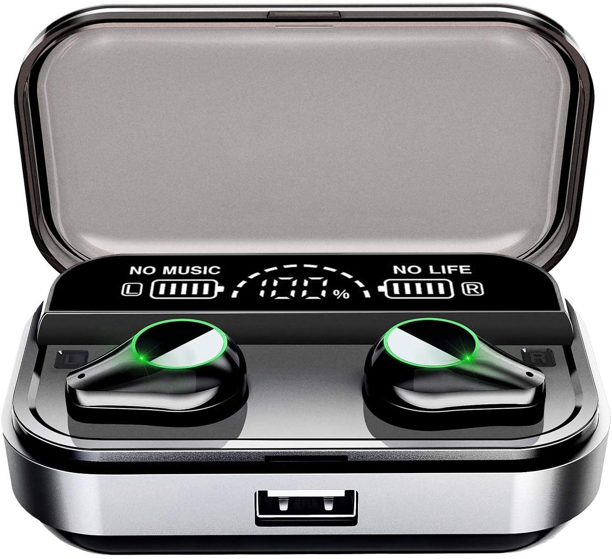 Bluetooth 5.0 Wireless Earbuds,True Wireless Earbuds with Microphone,Equip 3500mAh Charging Case LED Digital Shows Charging Charge,Wireless Headphones IPX7 Waterproof bass 3D Stereo Sound Headset