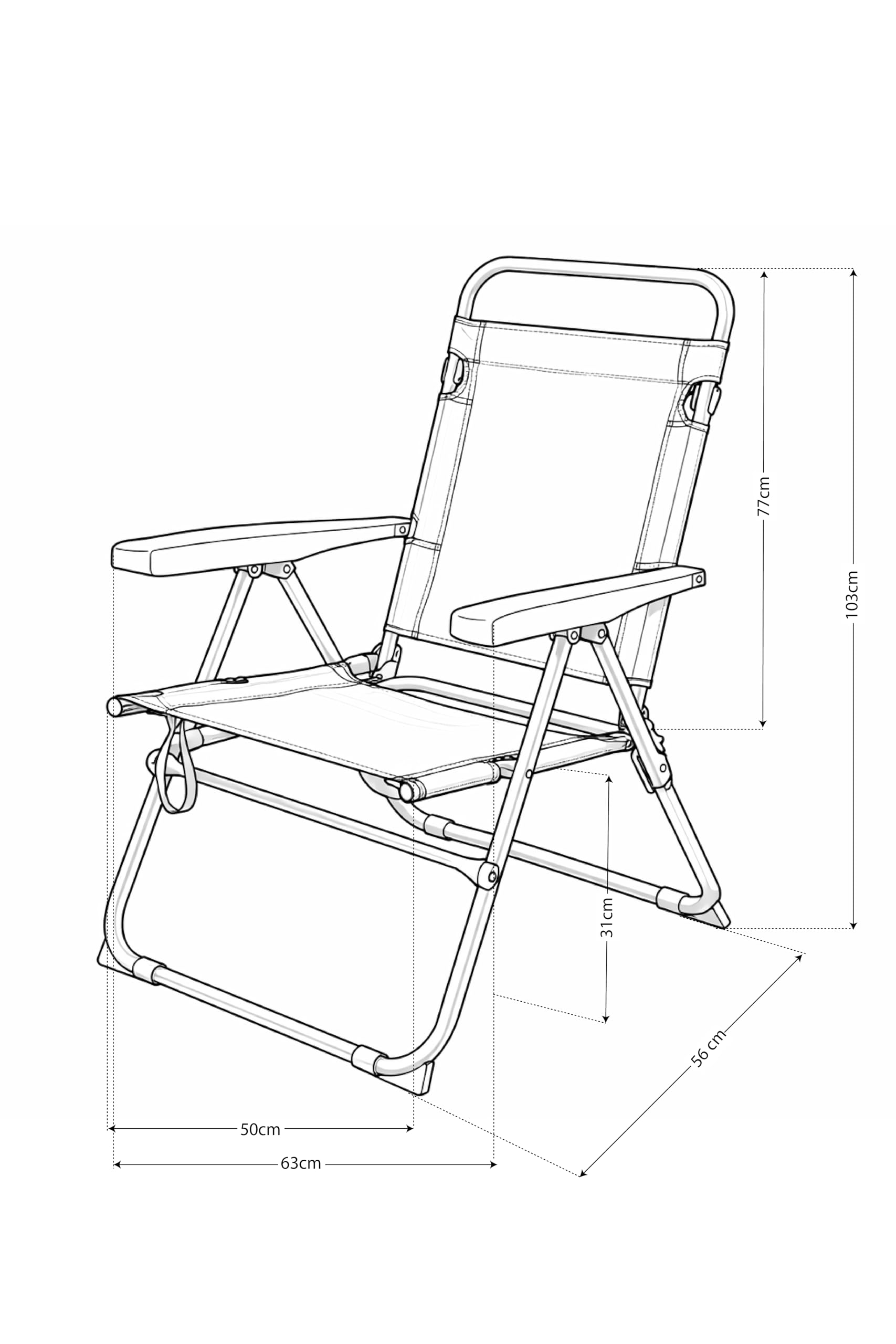 Creaciones Llopis Silla de Playa Alta Plegable Aluminio 5 Posiciones Tumbona (Turquesa)