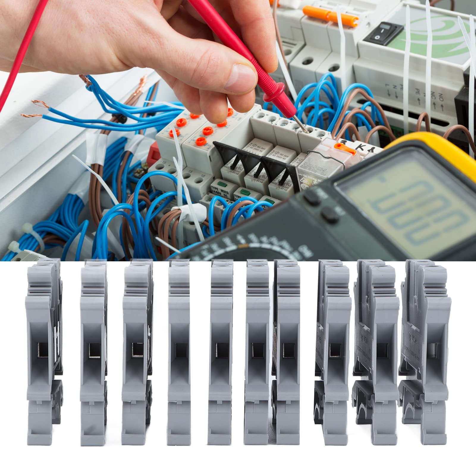 Kit De Bornier DIN Rail UK-2.5 - Bornier électrique Pour Connexions De Câbles De