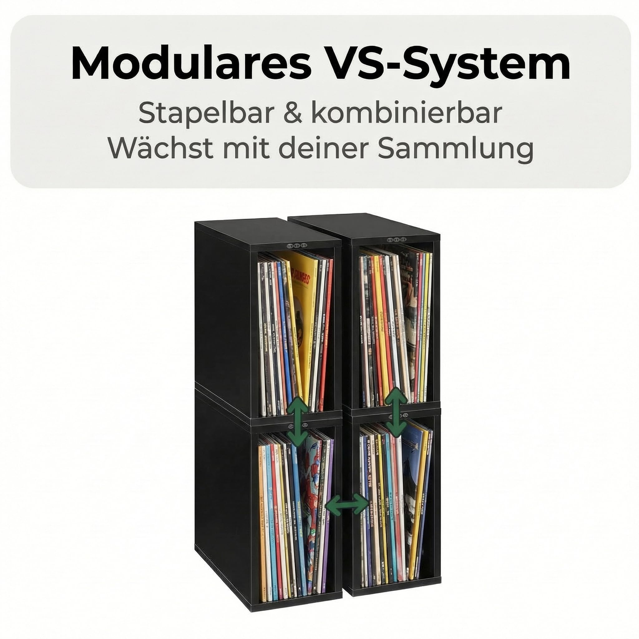 Mobiletto Per Vinili Zomo Vs-Box 50 Nero