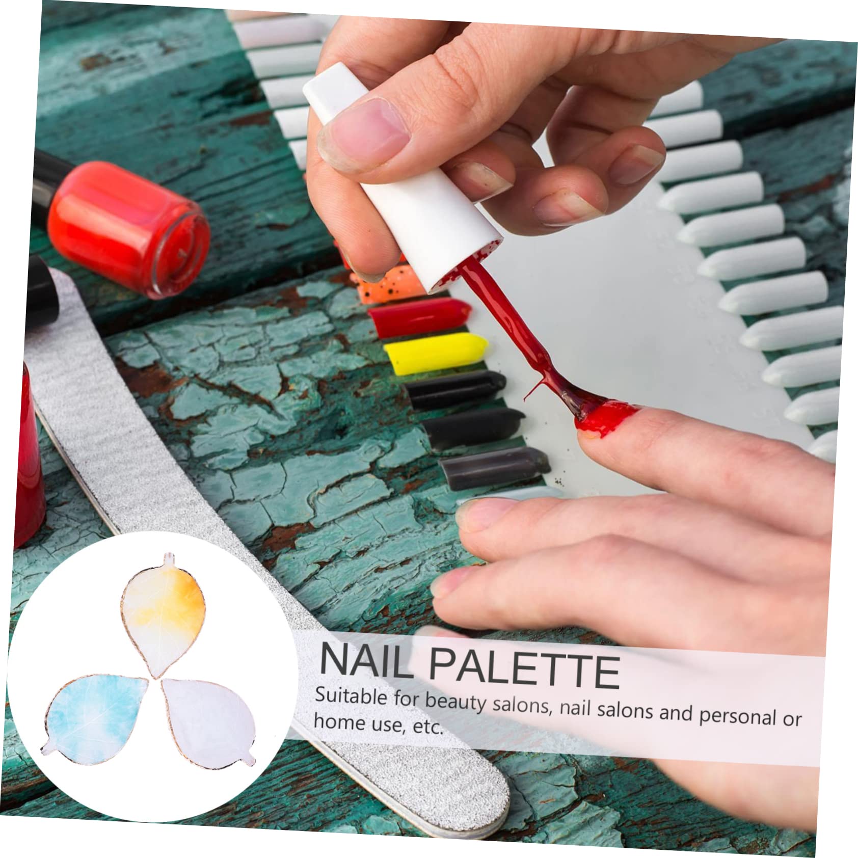 Beavorty 9 Piezas Paleta De Uñas Pintura De Uñas Mezcla De Artistas Placa De Exhibición De Uñas Mezcla De Arte De Uñas Manicura Hoja De Arte De Uñas Pintado Placa De Color Rodajas De Ágata