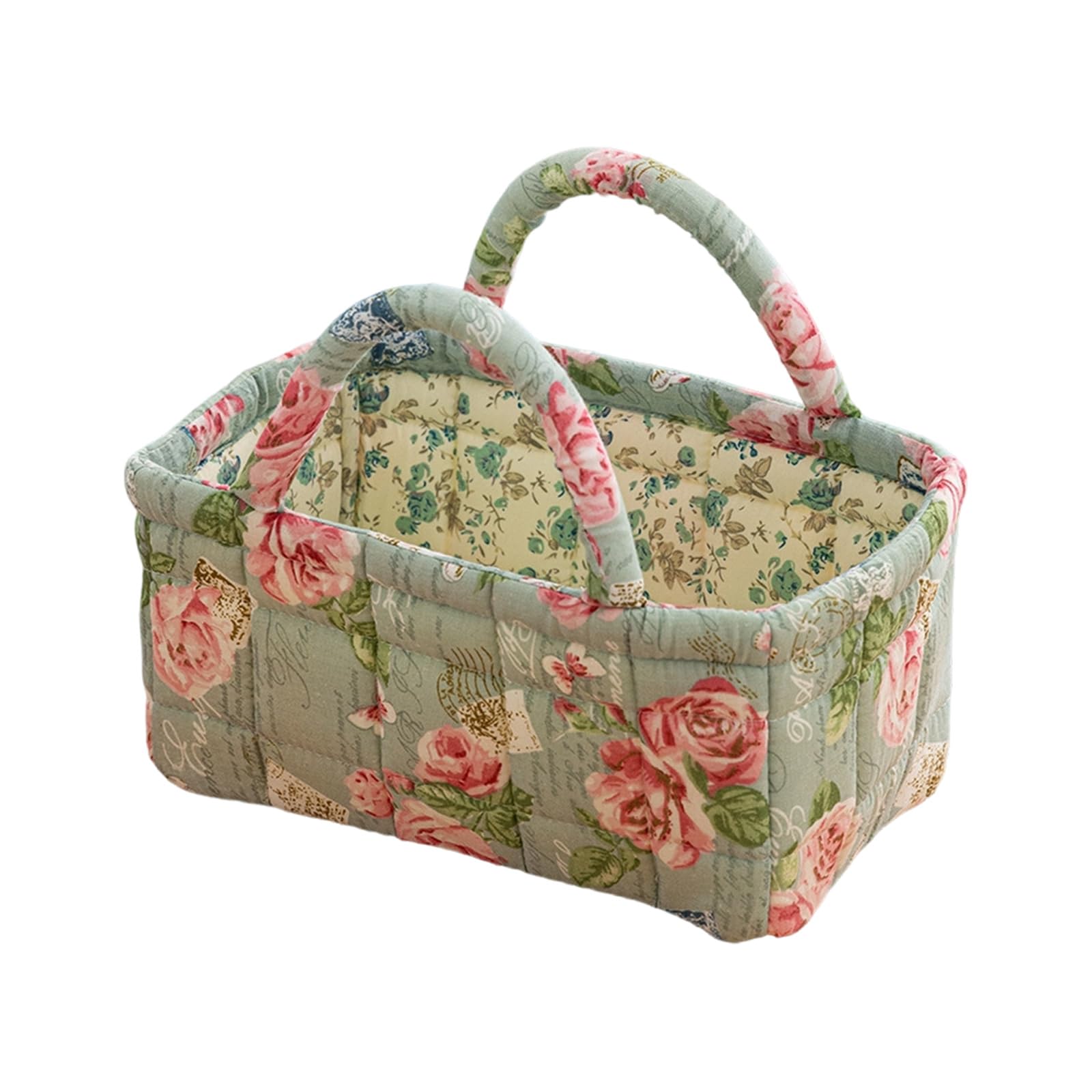 Msioytog N7 Stylish Printed Fabric Storage Box For Makeup Accessories And Small Items Elegant Cotton Fabric Storage Basket Cloth Lingerie Box