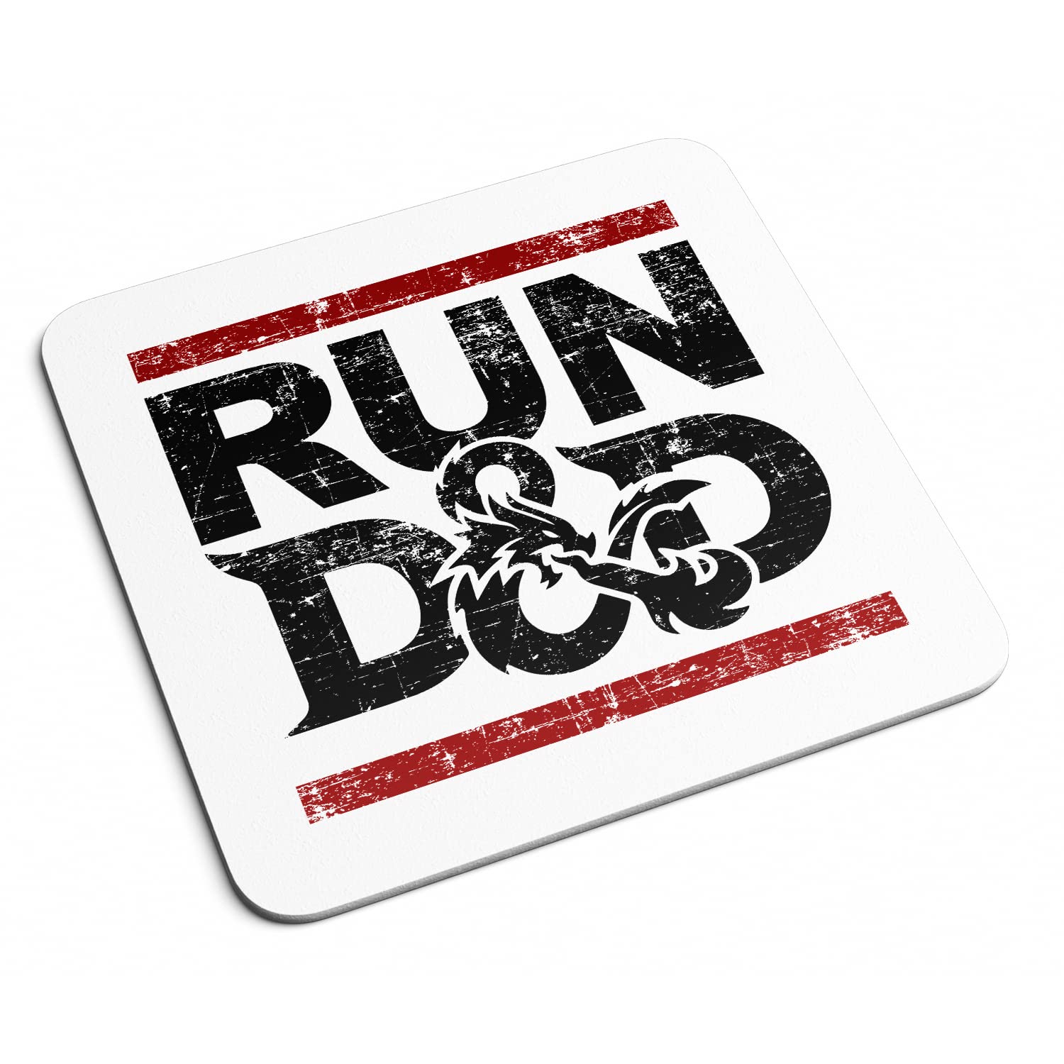 Willow Gifts White - Run D&D Coaster - Funny Dungeons & Dragons D&D Fantasy Role Play Game Dungeon Master Gift Present Home Kitchen Decor Place Mat (White)