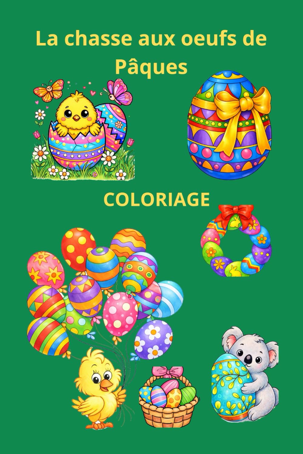 La chasse aux oeufs de Pâques: Plongez dans l’univers magique de Pâques avec ce livre de coloriage amusant et créatif ! La chasse aux œufs de Pâques propose 50 dessins originaux à colorier.