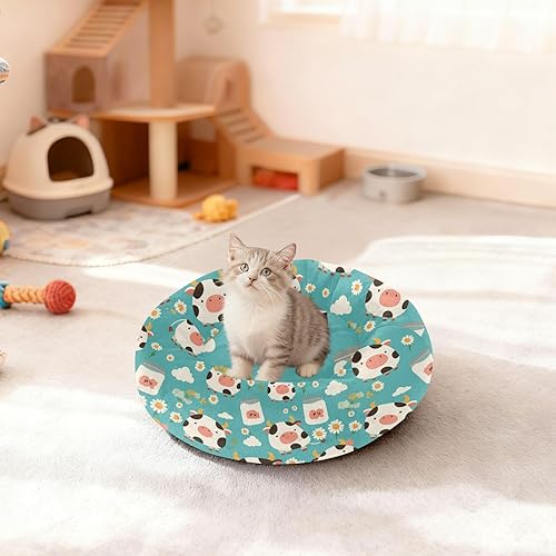 Miniatura 3 de Cow Blue White Black Removable & Washable Pet Dog Bed fluffier Cat Cave Bed for Small Size Pets Sleeping cama elevada para Perros Grandes