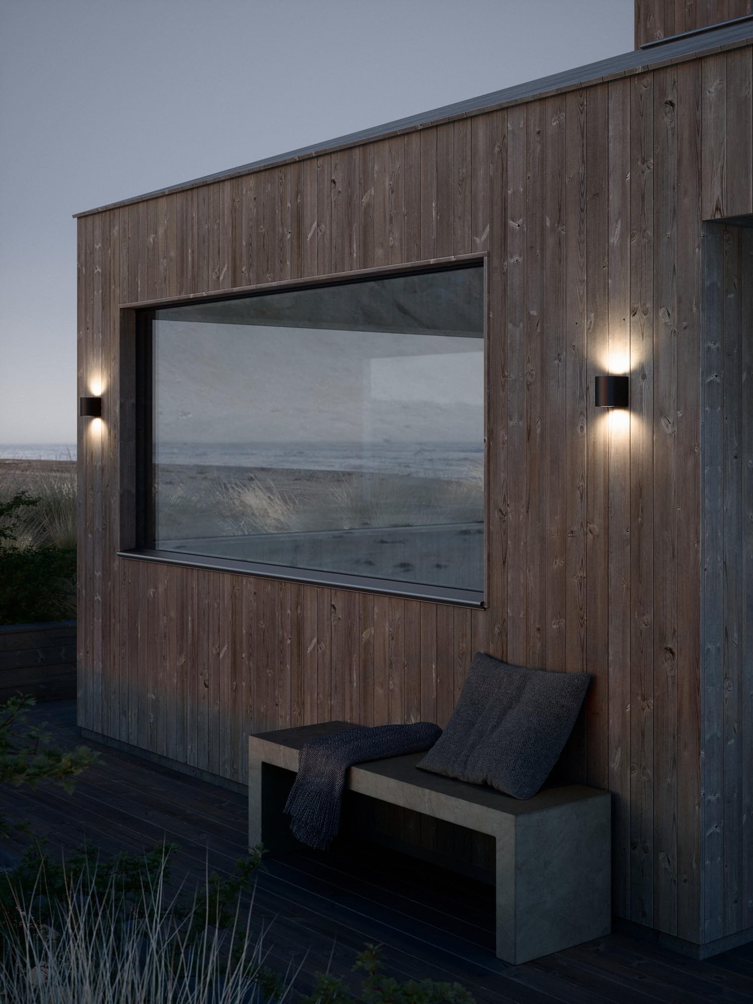 Nordlux LED Wandleuchte CANTO Außenleuchte, 2x5W LED, 3000K, 2x350lm, IP44, schwarz EEK: A