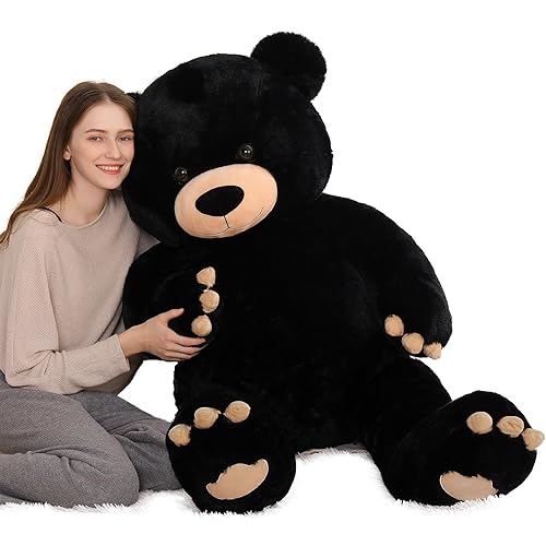 MorisMos XXL Ours en Peluche Geant 150cm, Noir Nounours Géant