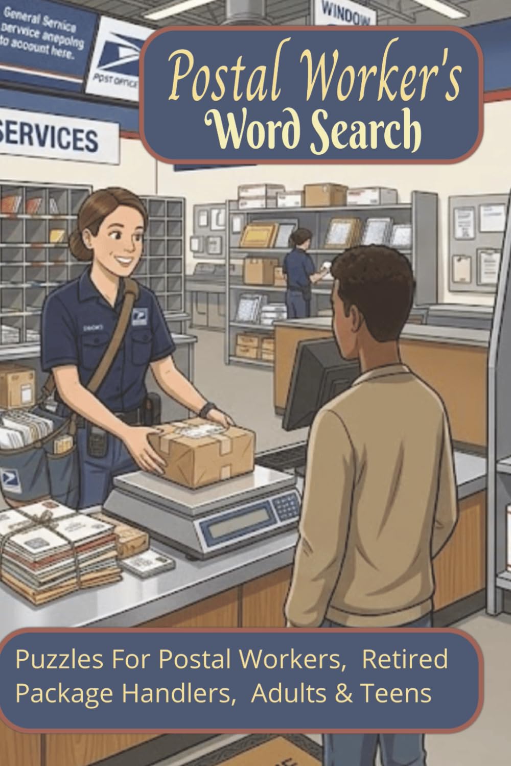 Postal Worker's Word Search Puzzle Book:: Word Searches with Easy to Read Print about Post Office, Mail, Deliveries, Packages and More| 6x9 inches, 110 pages | 50 + Puzzles… Gift Vacation, Holiday