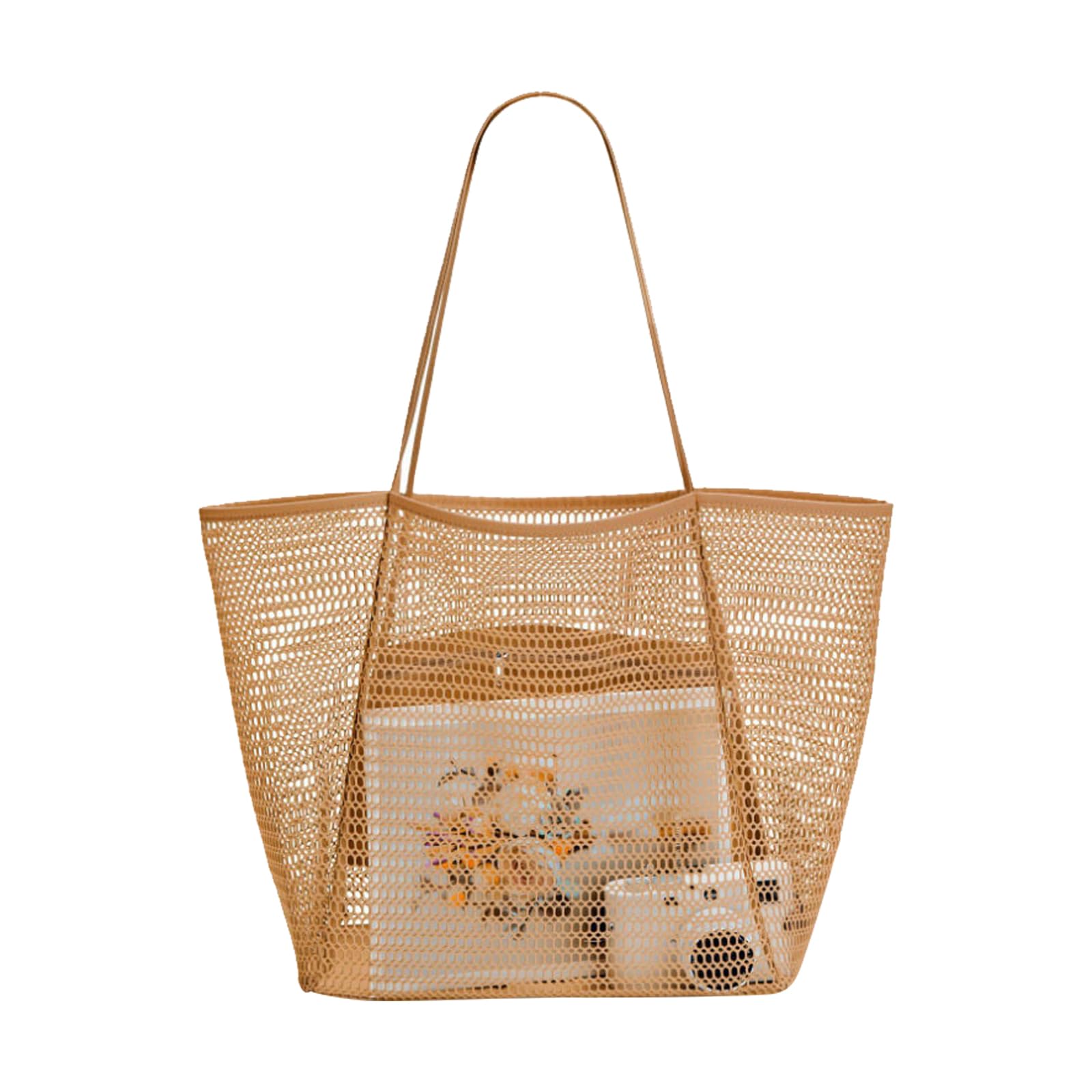 ZYXTLYBolso grande de playa para mujer, bolso de playa, bolso de la compra, bolso de playa, bolso de hombro con cremallera, bolsa de malla para trabajo, viajes, compras, escuela, familia, uso diario,