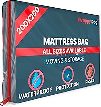 WRAPPYBAG – Opaque Plastic Mattress Storage Bag – Heavy duty mattress protector – Waterproof and Tear-Resistant Storage Bag – for Moving, Storage & Transport