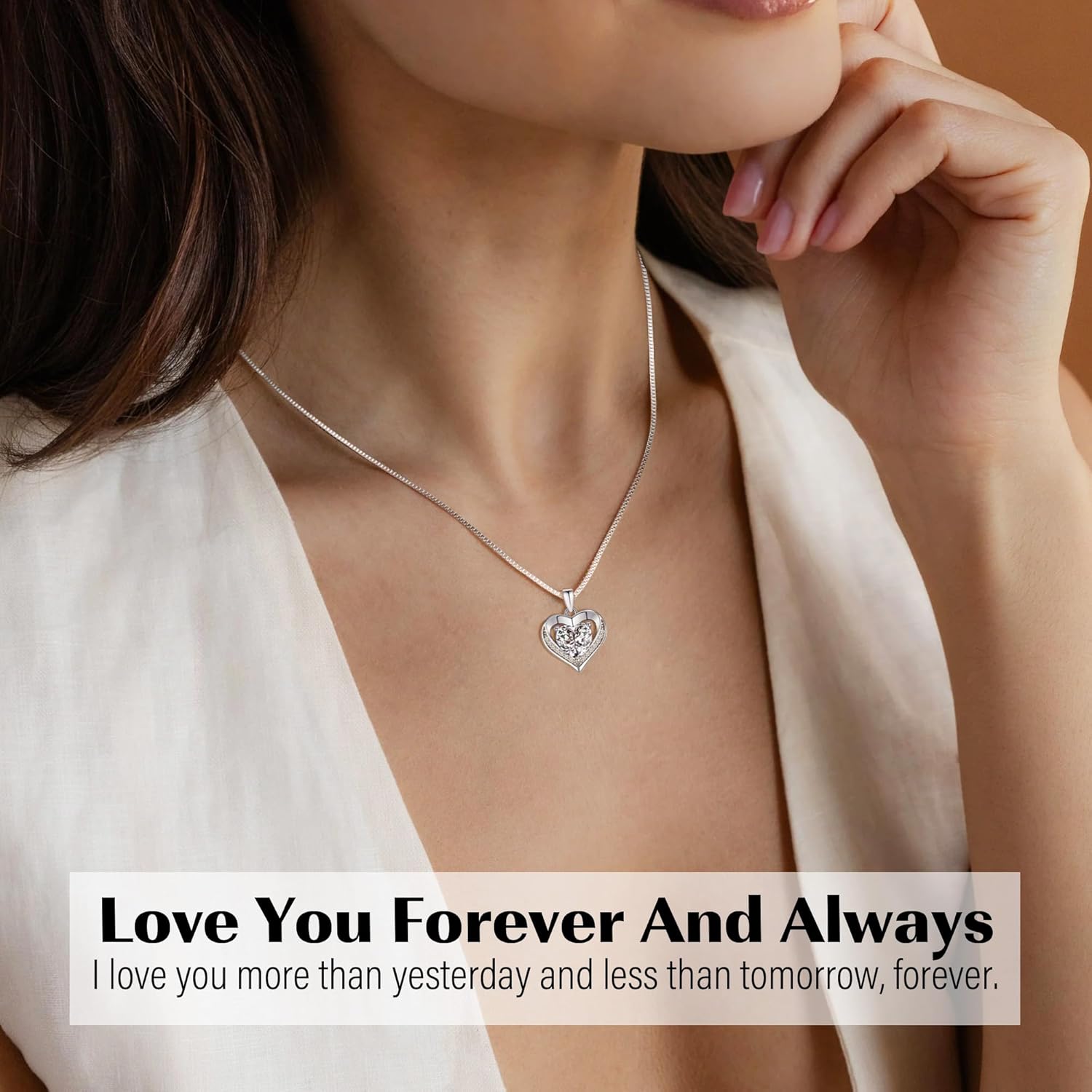 Valentines Day Gifts for Women Teens, Heart Necklace I Love You Gifts for Daughter Mom Wife Girlfriend Gold Infinity Necklace Birthday Gift Ideas Anniversary Mothers Day Christmas Gift Jewelry - Image 4