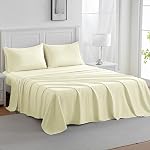Ensemble complet de feuilles, 4 Feuilles de lit en pièces pour ensemble de lit à taille pleine, 16 Inch Feuilles complètes Deep Pocket, Hotel Luxe Soft et Respirant Microfibre Refroidissement, ride libre & Résistant au fade, Beige