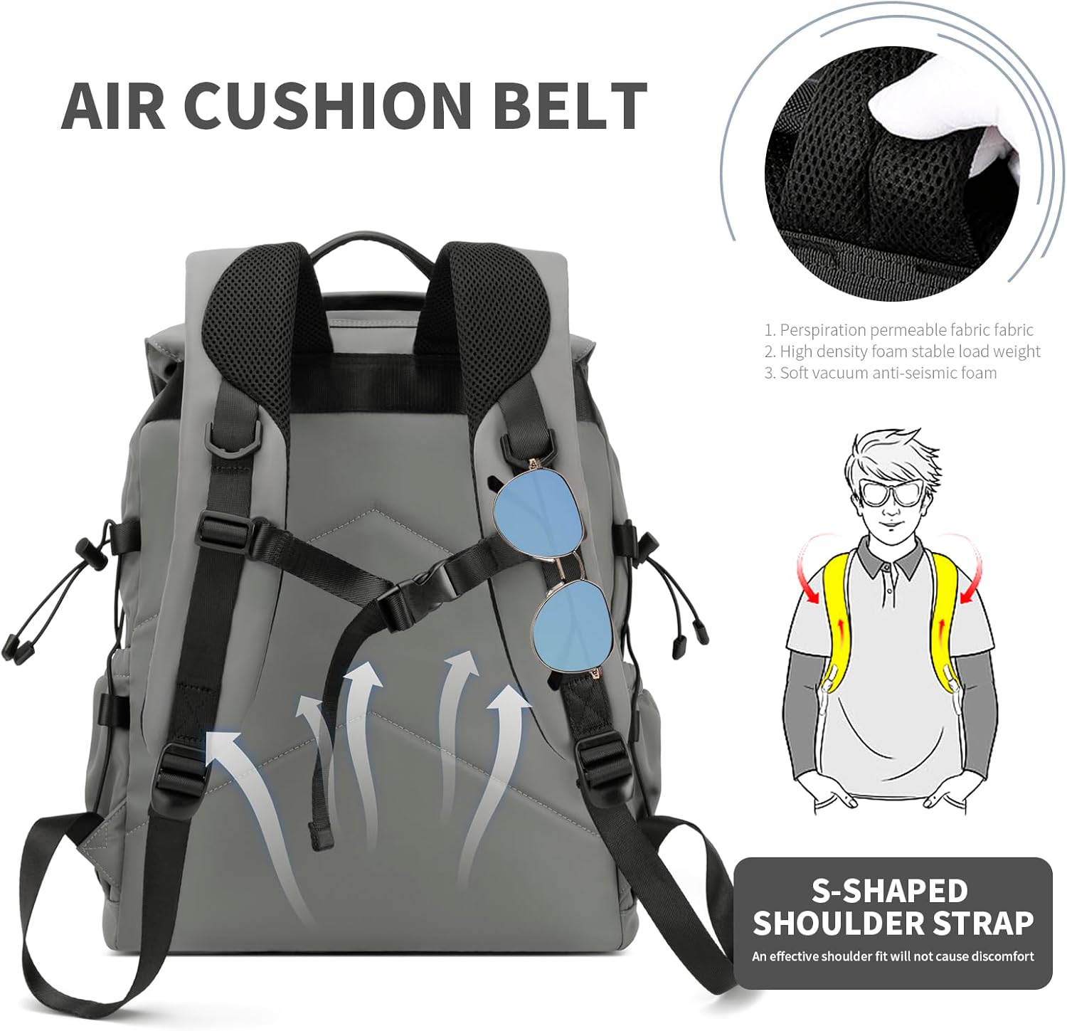 Vintage Laptop Backpack for Men & Women, 30L Functional Stylish Backpack with Stretchy Side Pocket Design, Water Resistant College Work Commuter Travel Backpack Fits 15.6 Inch Tablet, Notebook - Image 4