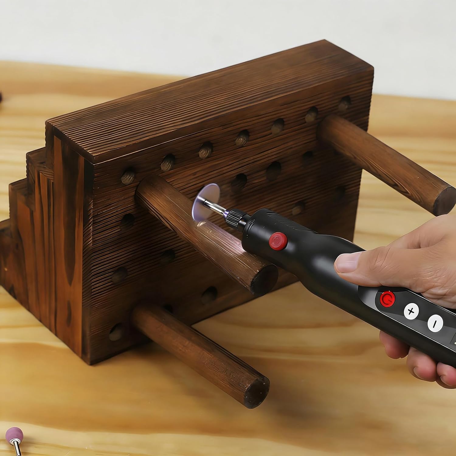 Ergonomic Cordless Rotary Tool with Chucks Quick Accessory Swap Led Light Battery Indicators for Accuracy Tasks in Tight Spaces Chucks