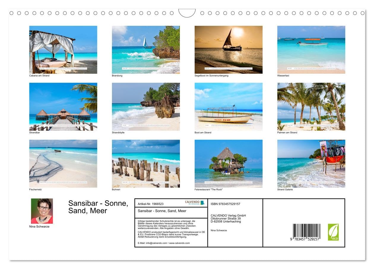 Sansibar - Sonne, Sand, Meer (Wandkalender 2026 DIN A3 quer), CALVENDO Monatskalender: Schönheit im Indischen Ozean - Inselgruppe gehörend zu Tansania vor der Küste Ostafrikas. (CALVENDO Orte)