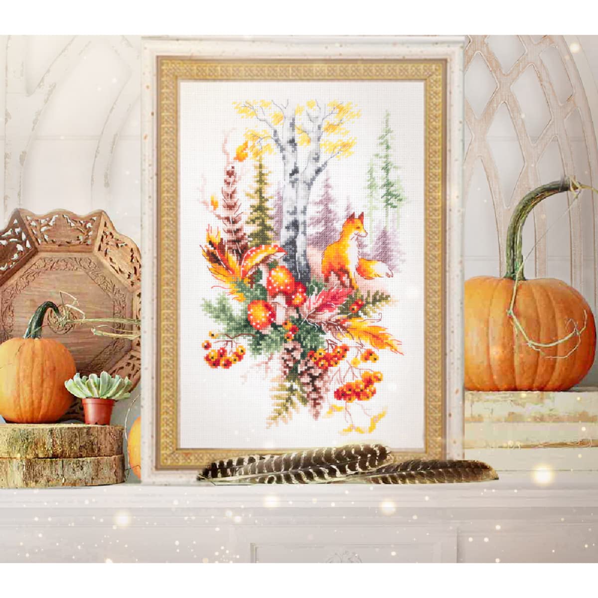 Magic Needle 250-698 ZW Herbst Waldseele Counted Cross Stitch Kit Zweigart Edition Cotton Multi-Coloured 17 x 27 cm - Image 4